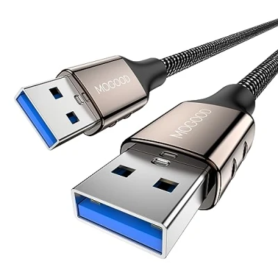 Afbeelding van MOGOOD USB stekker naar stekker, kabel, 1 m, type A A, extenders, 3.0 kabel voor gegevensoverdracht, compatibel met harde schijf, laptop, hub, monitor, camera en