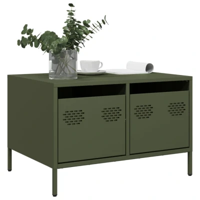 Afbeelding van Tv meubel 68x50x43,5 cm koudgewalst staal olijfgroen