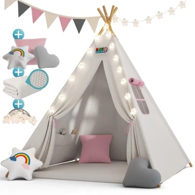 Afbeelding van Tipi Speeltent Roze 160x120x120cm