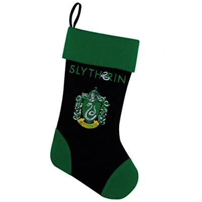 Afbeelding van Harry Potter Kerstsok Slytherin Zwart/Groen