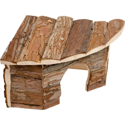 Afbeelding van Duvoplus Hok Knaagdier Knaagdieren Hoeklodge Schors 22x22x13cm 1st