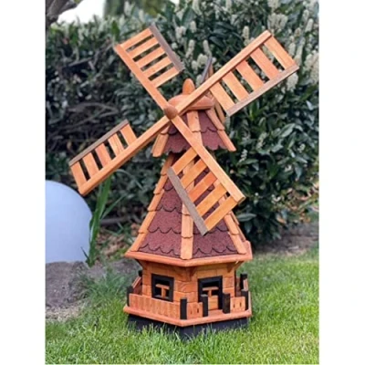 Afbeelding van DARLUX Houten tuin decoratieve windmolen met kogellagers bruin maten (rood XL)