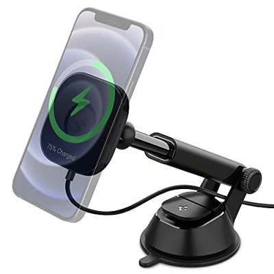 Afbeelding van Spigen OneTap Raam/Dashboard MagSafe Telefoonhouder 7.5W Zwart