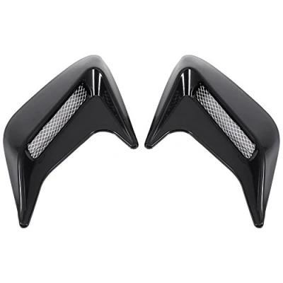 Afbeelding van 2 stuks decoratieve auto Air Scoop Flow inlaat windkap deksel universeel (zwart)