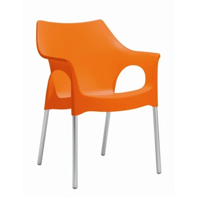 Afbeelding van Kantinestoel of tuinstoel Modern recyclebaar Oranje