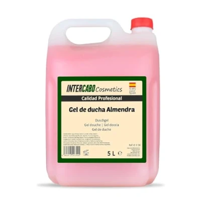 Afbeelding van Luxe hydraterende douchegel met zoete amandelgeur, voordelige jerrycan van 5 liter, gemaakt in Spanje