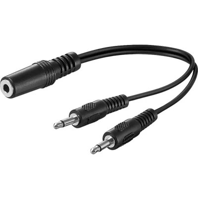 Afbeelding van Goobay audio Y kabeladapter 3,5 mm, 1x stereo bus naar 2x monostekker jackplug mm (3 polig