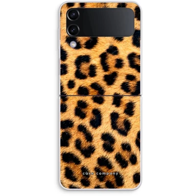 Afbeelding van Case Company® hoesje geschikt voor Samsung Galaxy Z Flip4 Luipaard Soft Cover Telefoonhoesje Bescherming aan alle Kanten en Schermrand