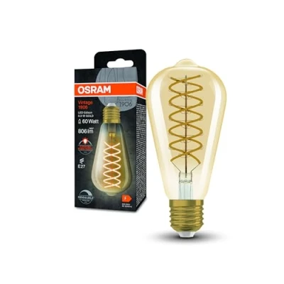 Afbeelding van Osram Vintage 1906 Edison E27 Peer Helder 8.8W 806lm 824 Zeer Warm Wit Dimbaar Vervangt 60W