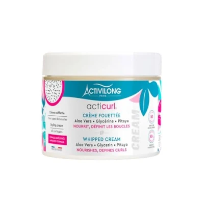 Image de Activilong Crème Fouettée Cheveux Ondulés et Bouclés Acticurl Aloe Vera Glycérine Pitaya 300 ml