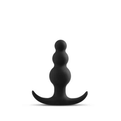 Afbeelding van Anal Adventures Platinum Beaded Anaal Plug Zwart Levensecht Gevoel