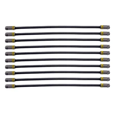 Afbeelding van Cabelcon 10 stuks aansluitkabels F stekker naar 30 cm zwart drievoudig afgeschermd coaxkabel waterdicht UV bestendig FM CXJ6 FM/CX3/B/0.3