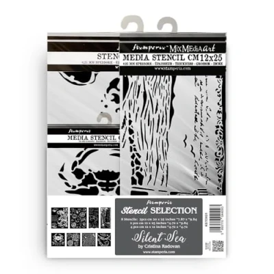 Afbeelding van Stamperia Silent Sea Thick Stencil Assortment (8pcs) (KSTDX01)
