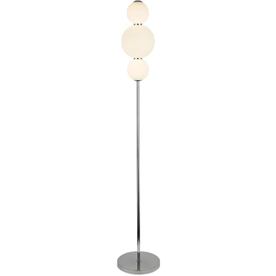 Afbeelding van Searchlight Snowball Staanlamp 151 Cm 20W Dimbare LED Incl. Wit En Chroom