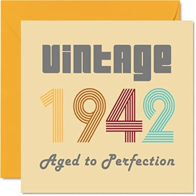 Afbeelding van 82 jaar verjaardagskaarten voor mannen en vrouwen Vintage 1942 Aged To Perfection Grappige verjaardagskaart hem haar, 145 mm x mm, opa,