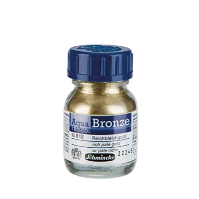 Afbeelding van Schmincke Aqua Bronze Rijksgoud, 20 ml, 15 812 032, glanzend metalen effect op gouache en aquarelafbeeldingen, papier, karton, malpap, canvas