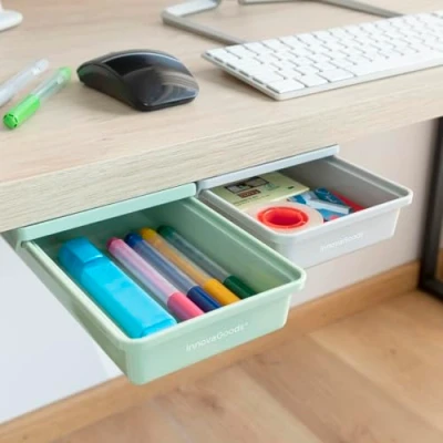 Afbeelding van Set extra zelfklevende bureauladen Underalk InnovaGoods Pakket van 2 stuks