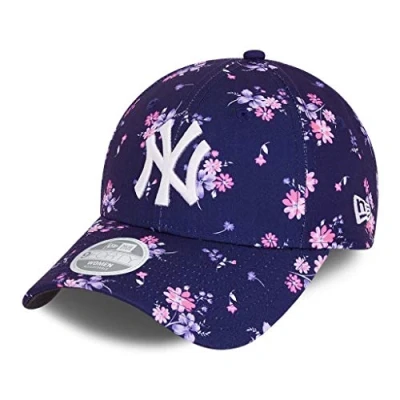 Afbeelding van New Era York Yankees Cap Mlb Basecap Blumenmuster Kappe Baseball Damen Blau One Size