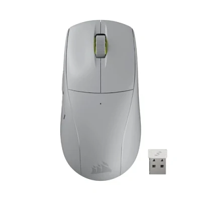Afbeelding van Corsair M75 AIR Ultralichte draadloze FPS gamingmuis, 26.000 dpi, ultrasnelle ingang, symmetrische vorm, compatibel met iCUE PC, Mac lichtgrijs