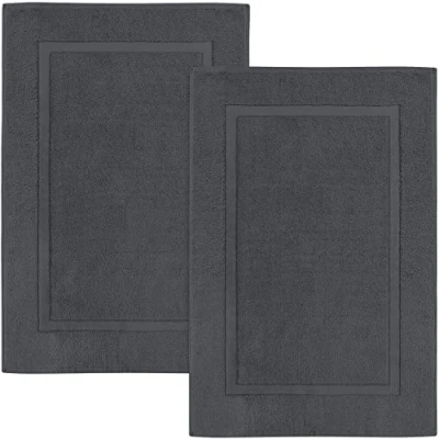 Afbeelding van Set van 2 badmatten, salie groene luxe badmatten gekamd katoen, 53,3 x 86,4 cm