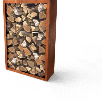 Afbeelding van Geroba Cortenstaal Houtopslag 100x38.5x150cm (lxbxh)