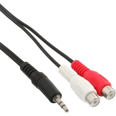 Afbeelding van Adapter kabel 3,5mm mini Jack mannelijk Tulp stereo 2RCA vrouwelijk 3 meter