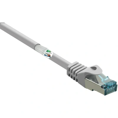 Afbeelding van Renkforce RF 5047486 RJ45 Netwerkkabel, patchkabel CAT 6A S/FTP 5.00 m Grijs Vlambestendig 1 stuk(s)