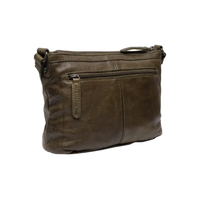 Afbeelding van The Chesterfield Brand Leren Schoudertas Olijfgroen Milton