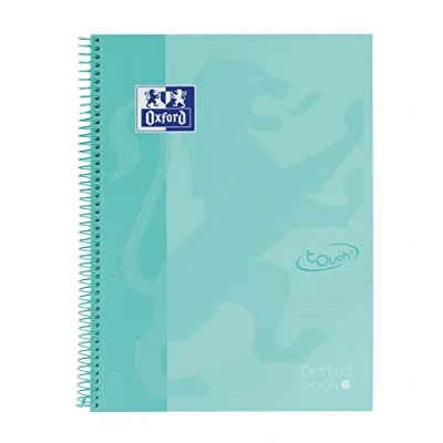 Afbeelding van Oxford, Notitieboek, A4+, gestippeld, Bullet Journal, extra harde kaft, 80 vellen microgeperforeerd, Europeanbook Dotbook Touch, Ice Mint Pastel