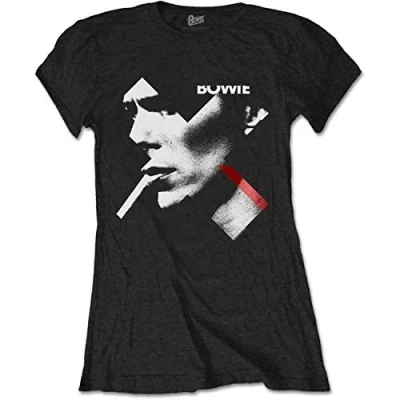 Afbeelding van David Bowie X Smoke Red Dames T shirt S Zwart