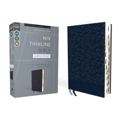 Afbeelding van NIV, Thinline Bible, Large Print, Leathersoft, Navy, Red Letter, Thumb Indexed, Comfort Print