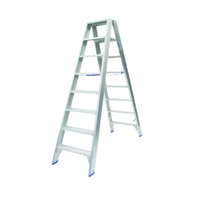 Afbeelding van Solide dubbele trapladder 2x8 treden