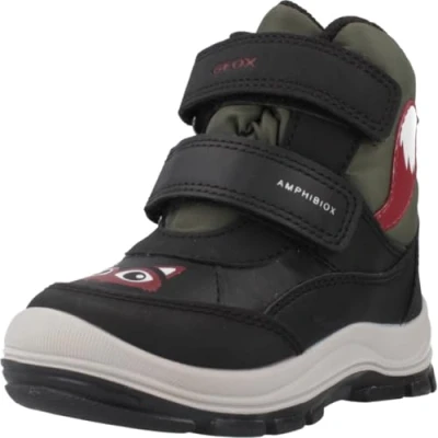 Afbeelding van Geox Bottes de neige B Flanfil ABX pour bébé garçon, Noir et vert foncé, 18 EU