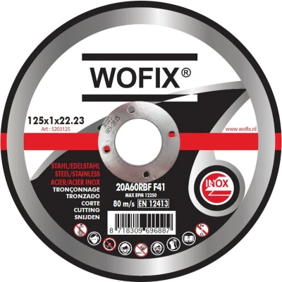 Afbeelding van Wofix 5203125 Doorslijpschijf 125 x 22,23 1mm RVS staal
