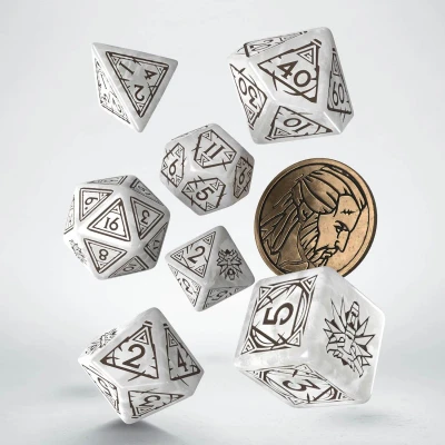 Afbeelding van The Witcher Polydice set Geralt White Wolf