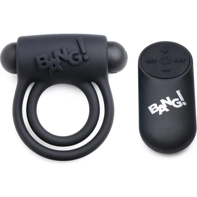Afbeelding van XR Brands Silicone Cockring and Bullet with Remote Control black