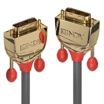 Image de Lindy Gold Câble DVI liaison simple D (M) pour 15 m rond gris