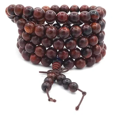 Afbeelding van 8 mm 108 stuks mala gebedskralen, Tibetaanse boeddha, meditatiearmband, natuurlijk rozenhout, één maat, hout, Hout