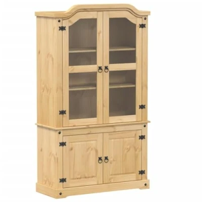 Image de vidaXL Vitrine en verre Corona 103,5x42x180 cm bois de pin massif4002777