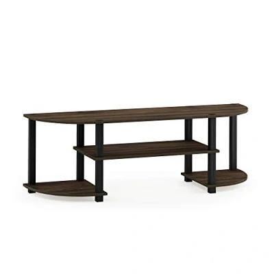 Afbeelding van Furinno Turn S Tube Wide TV entertainment center, walnoot/zwart, hout, walnoot Columbia/zwart, één maat