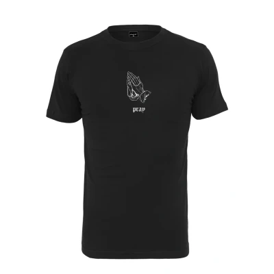 Afbeelding van Mister Tee PRAY Tshirt print, Heren, Maat: Small, Black