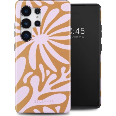 Afbeelding van Selencia Hoesje Geschikt voor Samsung Galaxy S25 Ultra Vivid Backcover Modern Bloom Pink