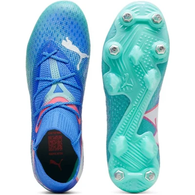Afbeelding van Puma Future 7 Ultimate MXSG Voetbalschoenen met metalen noppen, Heren, Maat: 40.5, Bluemazing/white/electric peppermint Textiel/ synthetisch