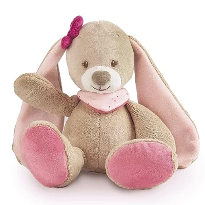 Afbeelding van Nattou Knuffel van Nina het konijn, vriendje vanaf de geboorte, 30 cm, Nina, Jade &amp; Lili, beige/roze, 987004