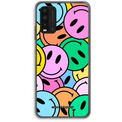 Afbeelding van Case Company® hoesje geschikt voor Xiaomi Redmi 9T Smiley N1 Soft Cover Telefoonhoesje Bescherming aan alle Kanten en Schermrand