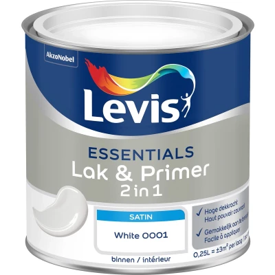 Afbeelding van Levis Essentials Lak &amp; Primer Wit 0,25 L