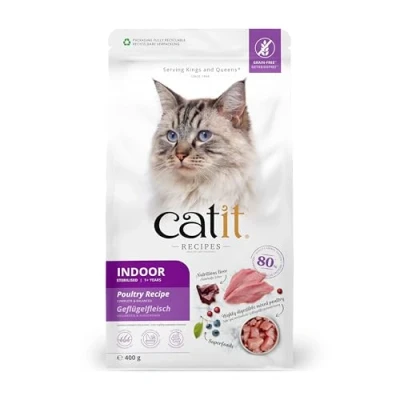 Afbeelding van 400g Catit Recipes Adult Indoor Gesteriliseerd droogvoer voor katten