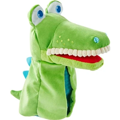 Afbeelding van Haba Handpop Kroko Junior 5 X 30 Cm Polyester/katoen Groen