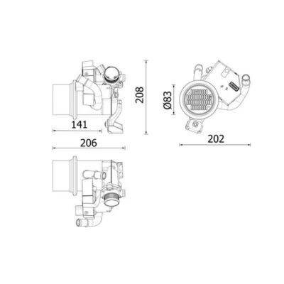 Afbeelding van Koeler, uitlaatterugvoering MAHLE CE 39 000P