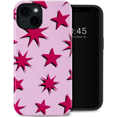 Afbeelding van Selencia Hoesje Geschikt voor iPhone 14 Vivid Backcover MagSafe Stars Rubine Red Light Pink